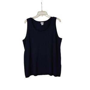 Chico's   Women's  3 (XL)   Knit  Tank   Sweater   Top   Navy
